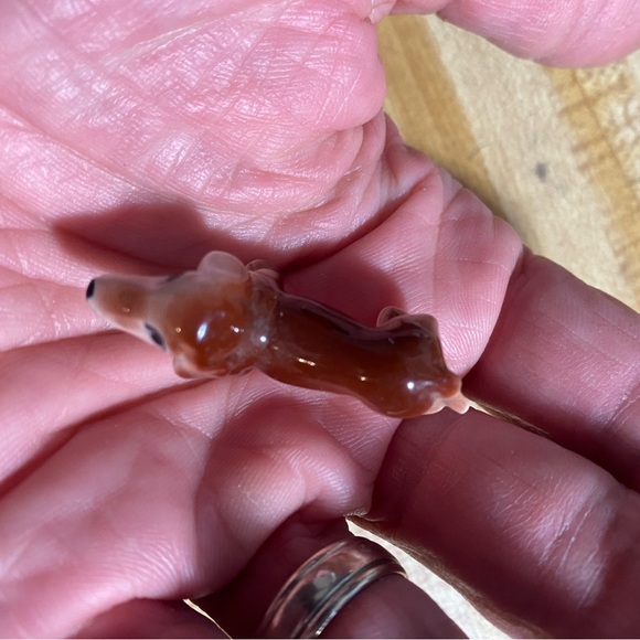 Vintage Miniature Porcelain Daschund Figurine 1” - Picture 4 of 5